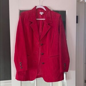 Bright pink leather jacket